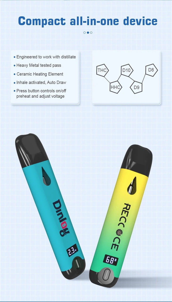 New 2 Gram Ceramic Center Pole Vaporizer Pen Empty E-Cig Device Best Live Resin Disposable Vape Pod